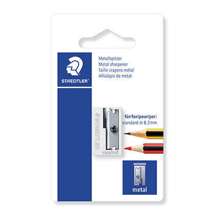 Staedtler 510 10 Sacapuntas Metalico con Cuchilla de Metal - Angulo de Afilado de 23° - 1 Agujero 1