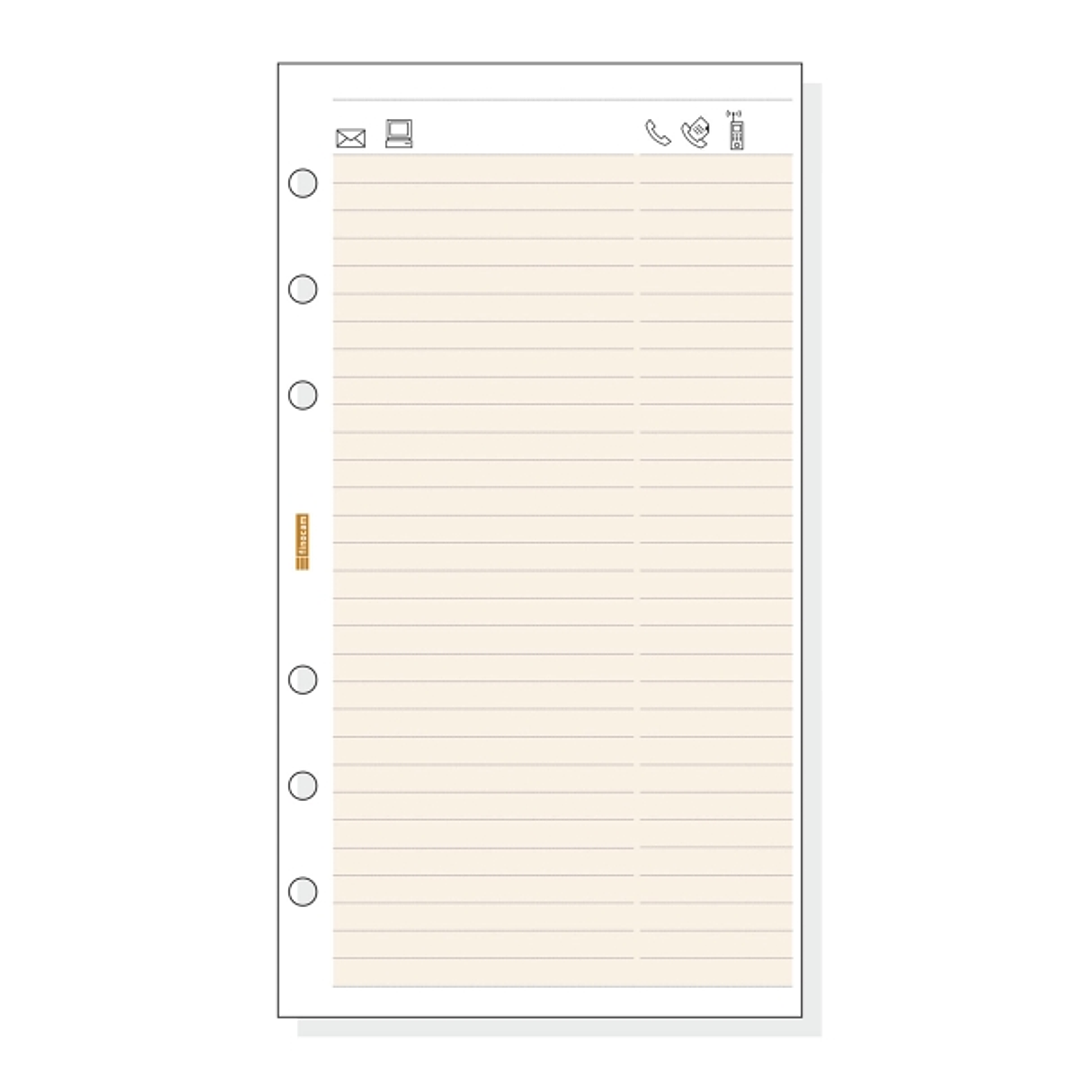 Finocam C952 Recambio Telefonico para Agendas Classic - Formato 609 - 94x171x5mm - Color Crema 1