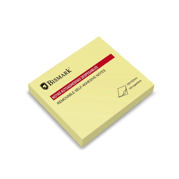 Bismark Bloc de 100 Notas Adhesivas 76x102mm - Color Amarillo 1