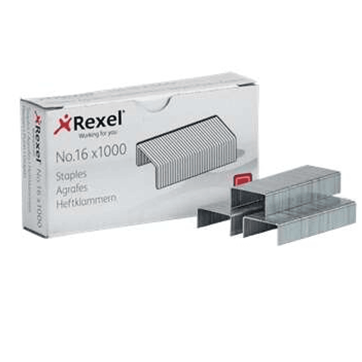 Rexel Caja de 1000 Grapas 24/6 Nº16 - Hasta 20 Hojas - Acero de Alta Calidad - Patilla de 6mm 1