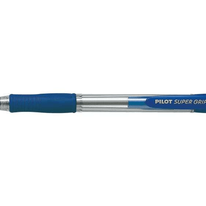 Pilot Boligrafo de Bola Retractil SuperGrip - Punta Redonda 1.0mm - Trazo 0.27mm - Tinta de Aceite - Grip Ergonomico - Color Azul 1