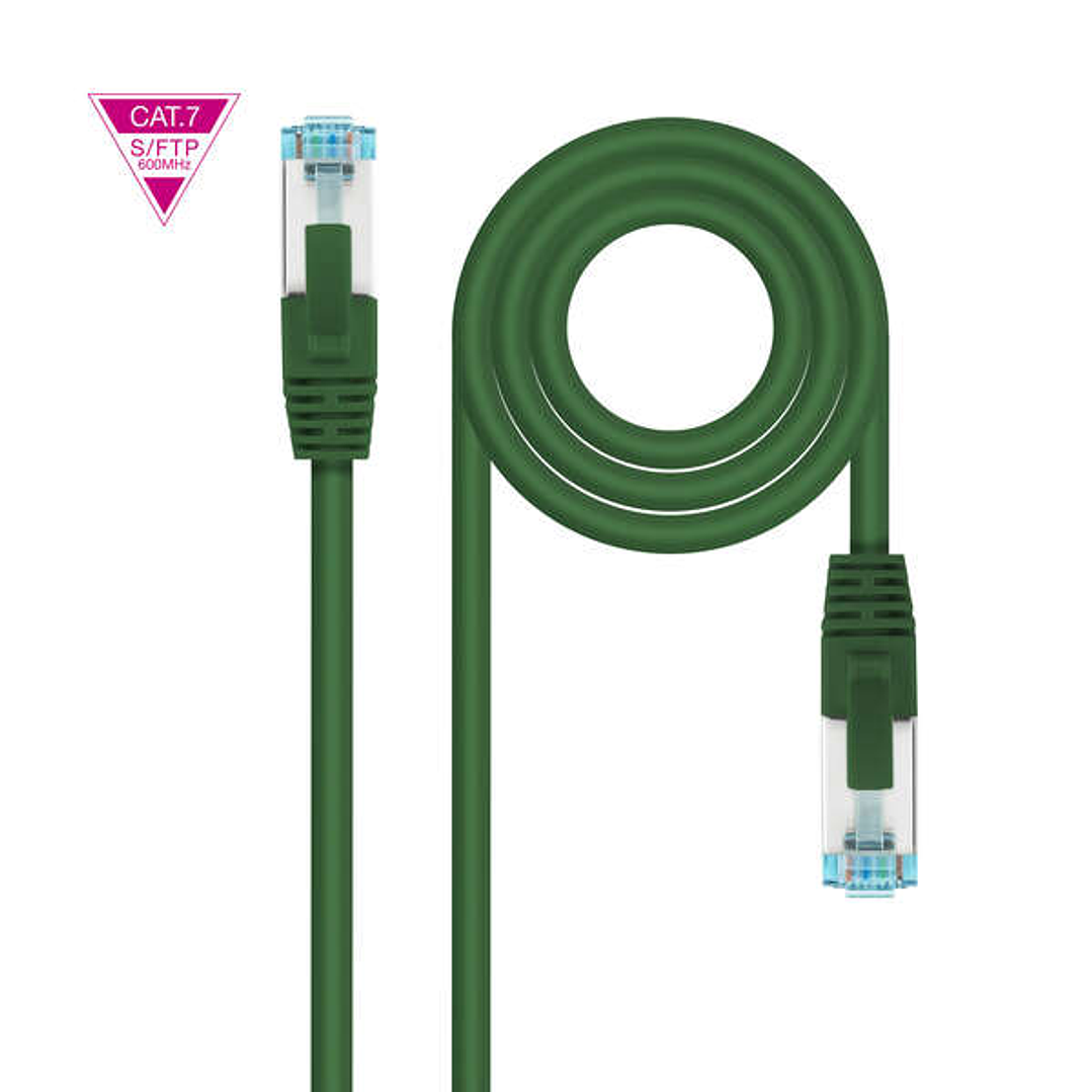 Nanocable Cable Red Cat.7 LSZH SFTP PIMF AWG26 25cm - Color Verde 1