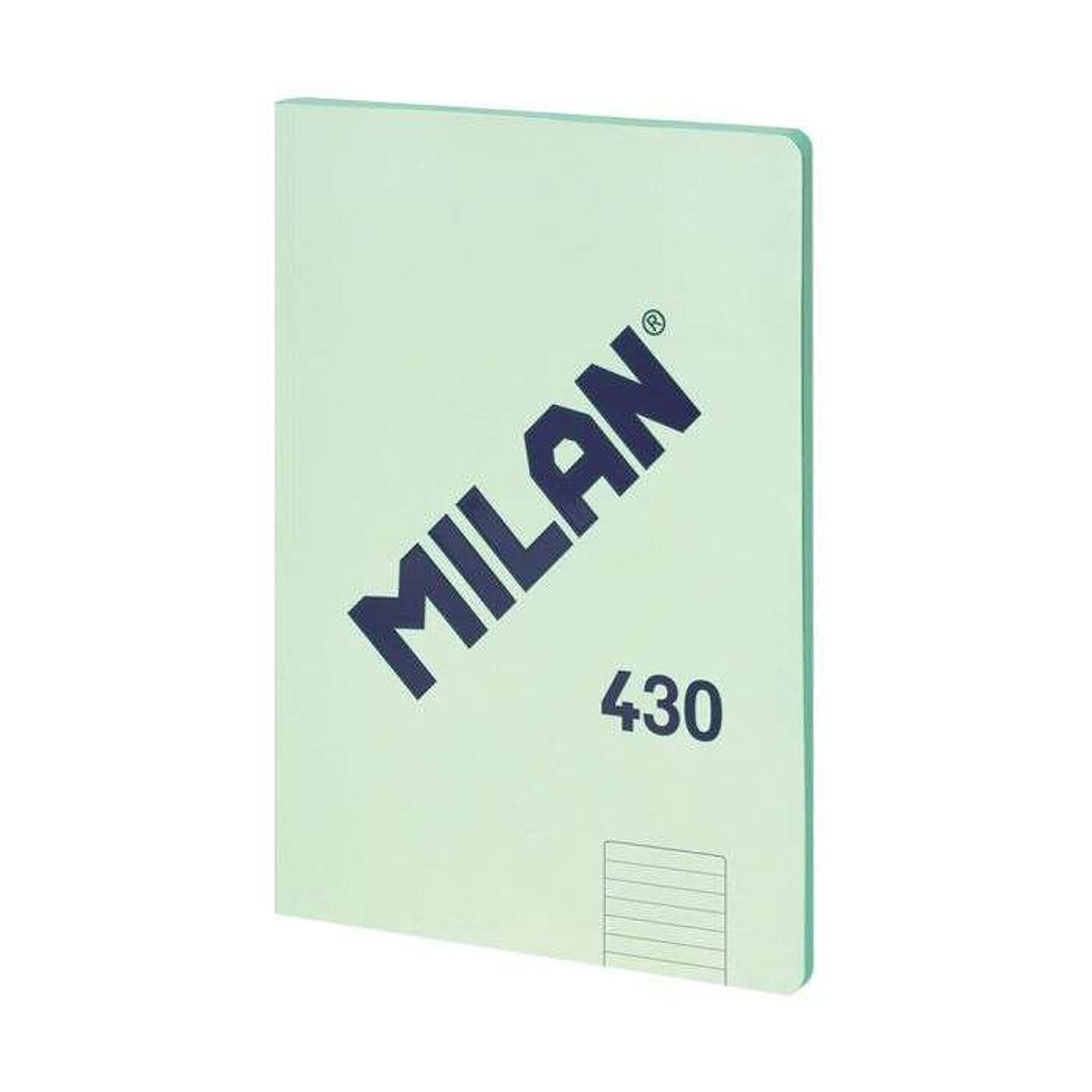 Milan Serie 1918 Libreta Encolada Formato A4 Pautado 7mm - 48 Hojas de 95 gr/m2 - Microperforado - Tapa Blanda - Color Verde 1