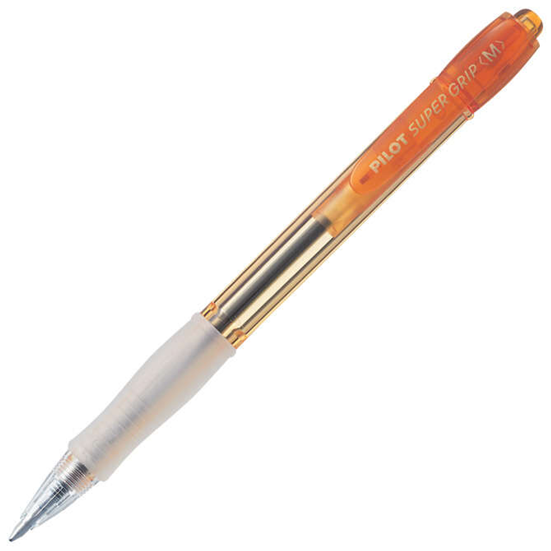 Pilot Boligrafo de Bola Retractil Super Grip Neon Colour - Recargable - Punta 1.0mm - Trazo 0.25mm - Tinta a Base de Aceite - Color Naranja 1