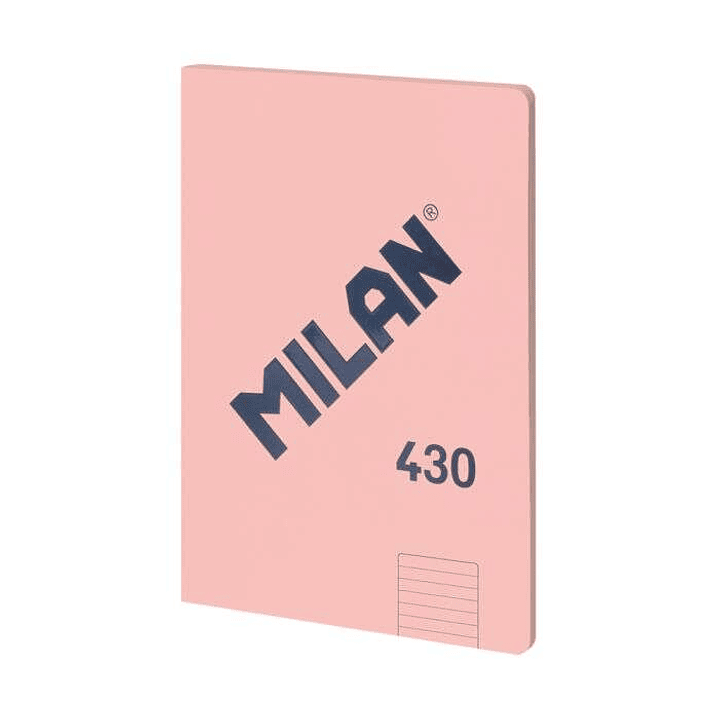 Milan Serie 1918 Libreta Encolada Formato A4 Pautado 7mm - 48 Hojas de 95 gr/m2 - Microperforado - Tapa Blanda - Color Rosa 1