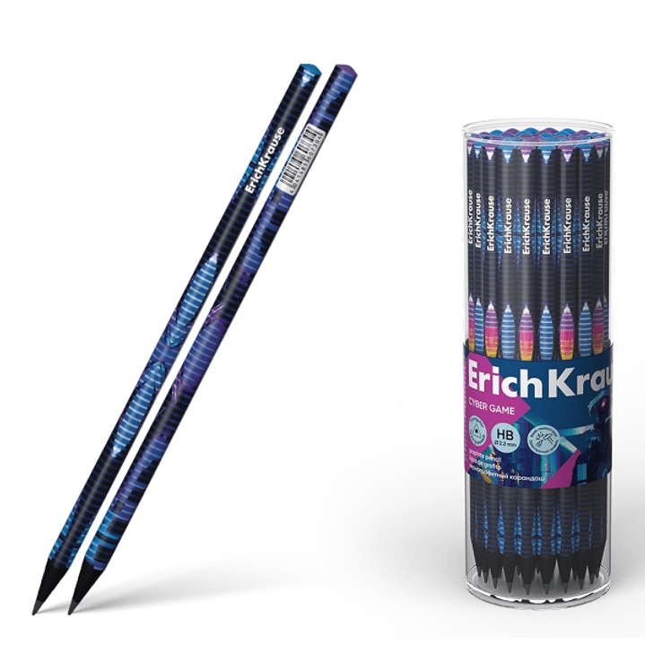 Erichkrause Cyber ??Game Lapiz de Grafito Triangular HB - Mina de 2.2mm - 2 Diseños Surtidos 1