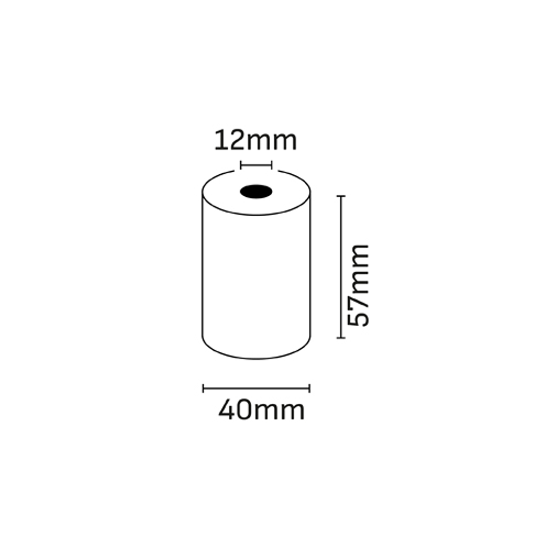 Oqonos Rollo de Papel Termico 57x40x12mm, Libre de BPA, FSC 1