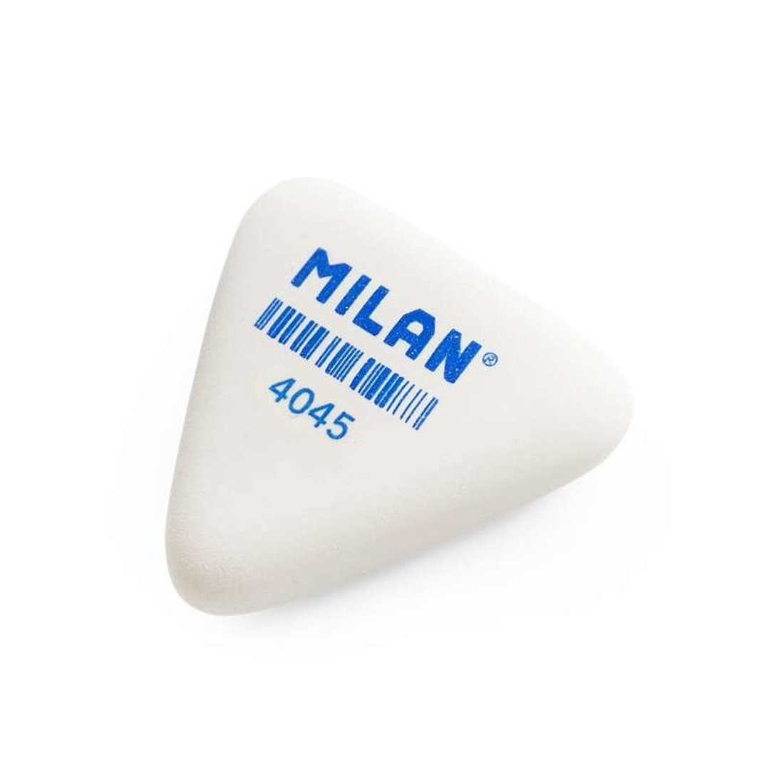 Milan 4045 Goma de Borrar Triangular Flexible - Miga de Pan - Caucho Sintetico - Color Blanco 1