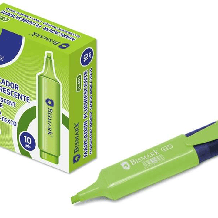 Bismark Marcador Fluorescente - Punta Biselada - Clip en el Capuchon - Color Verde 1