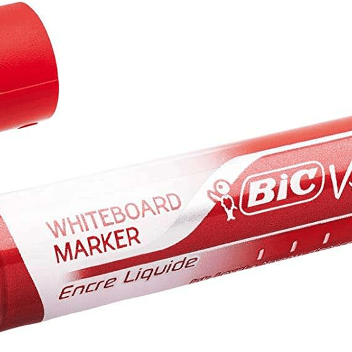 Bic Velleda Liquid Ink Marcador para Pizarra - Punta Media - Trazo 2.3mm - Tinta Liquida con Base de Alcohol - Color Rojo 1