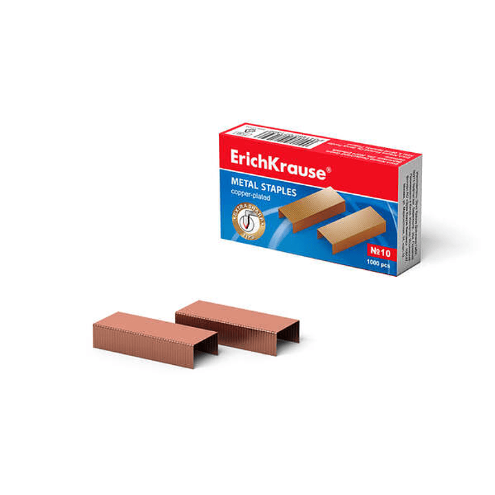 Erichkrause Grapas de Cobre Nº10 - 1000 Grapas - Alta Resistencia y Facil Engrapado - Resistente a La Corrosion - Color Cobre 1