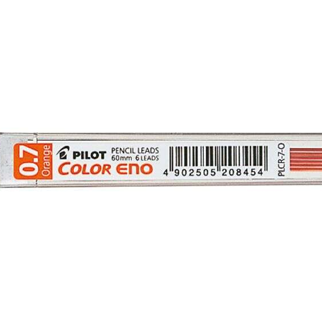 Pilot Pack de 6 Minas para Portaminas Color Eno H-197 0.7mm - Minas Color Naranja 1
