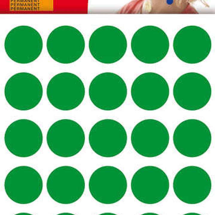 Apli Bolsa de 180 Gomets Redondos Ø 20mm - Adhesivo Permanente - Desarrollo de Habilidades y Creatividad - Ideal para Escuelas Infantiles - Color Verd 1