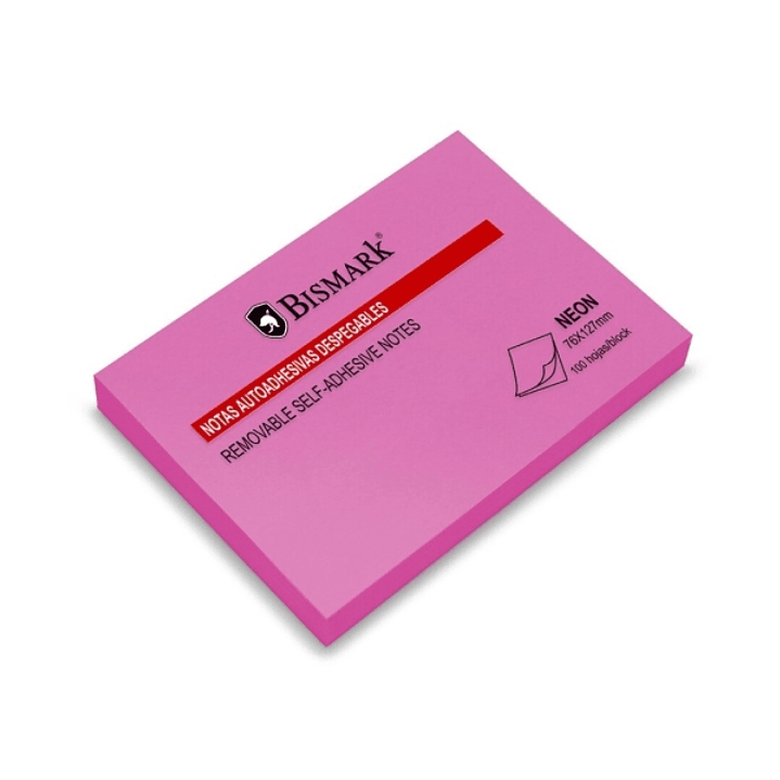 Bismark Bloc de 100 Notas Adhesivas 76x127mm - Color Magenta Neon 1