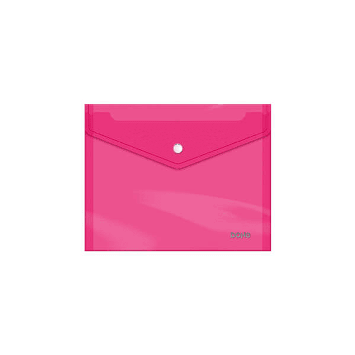 Dohe Sobre Portadocumentos A5 - Cierre de Broche - Polipropileno Cristal Transparente 150 Micras - Color Rosa 1