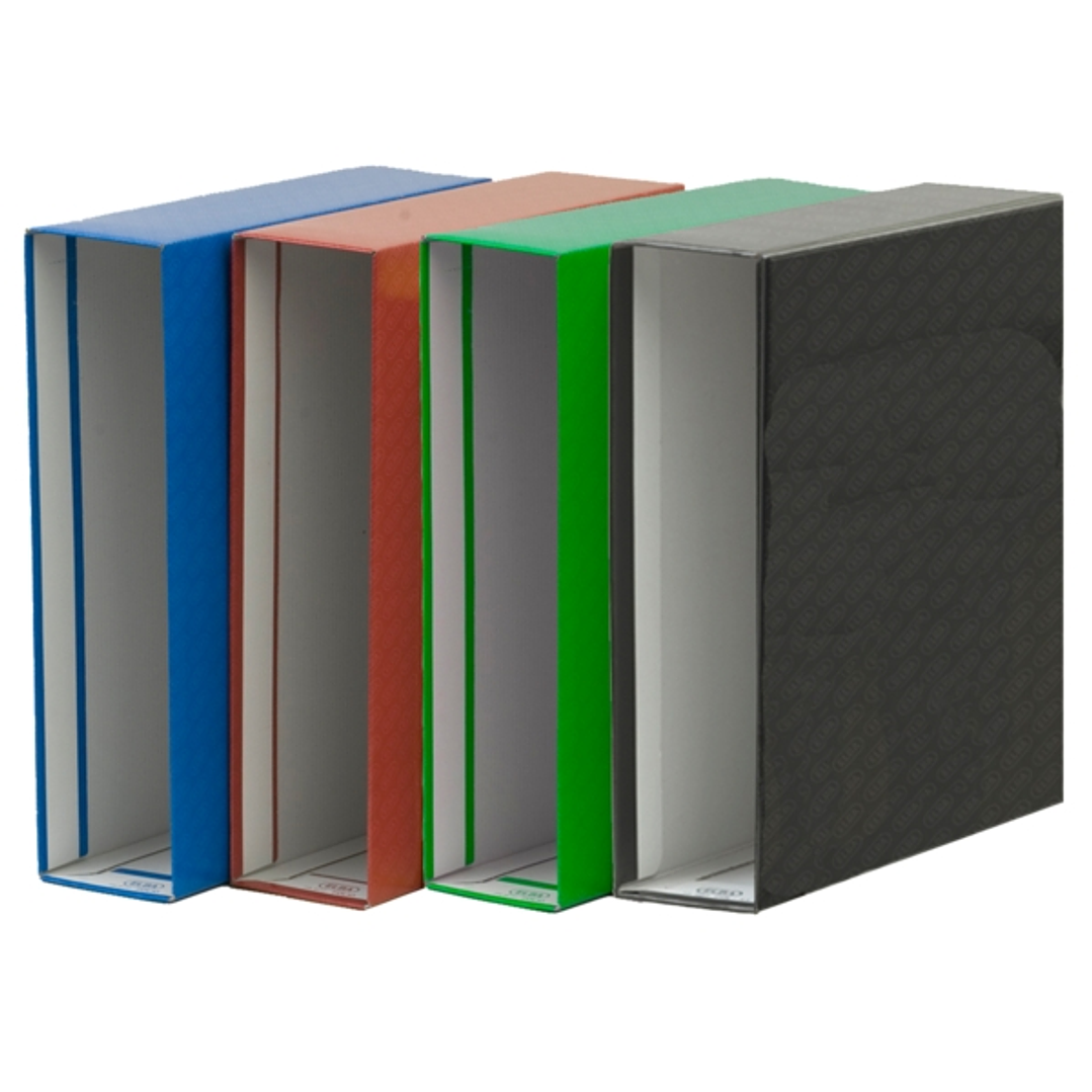 Elba Cajetines para Archivadores y Carpetas de Anillas A4 - Lomo de 85mm - Carton Plastificado - Color Negro 1