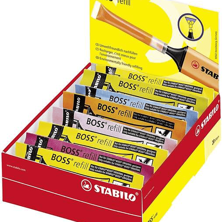Stabilo Boss 70 Recarga de 3ml para Marcador Fluorescente - Tinta con Base de Agua - Colores Surtidos 1