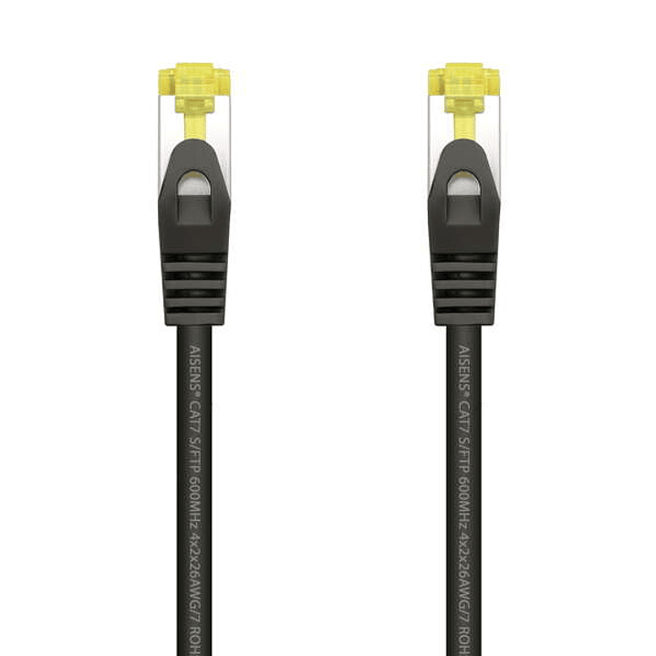 Aisens Cable de Red Latiguillo RJ45 LSZH Cat.7 600 MHz S/FTP PIMF AWG26 - 0.5M - Color Negro 1