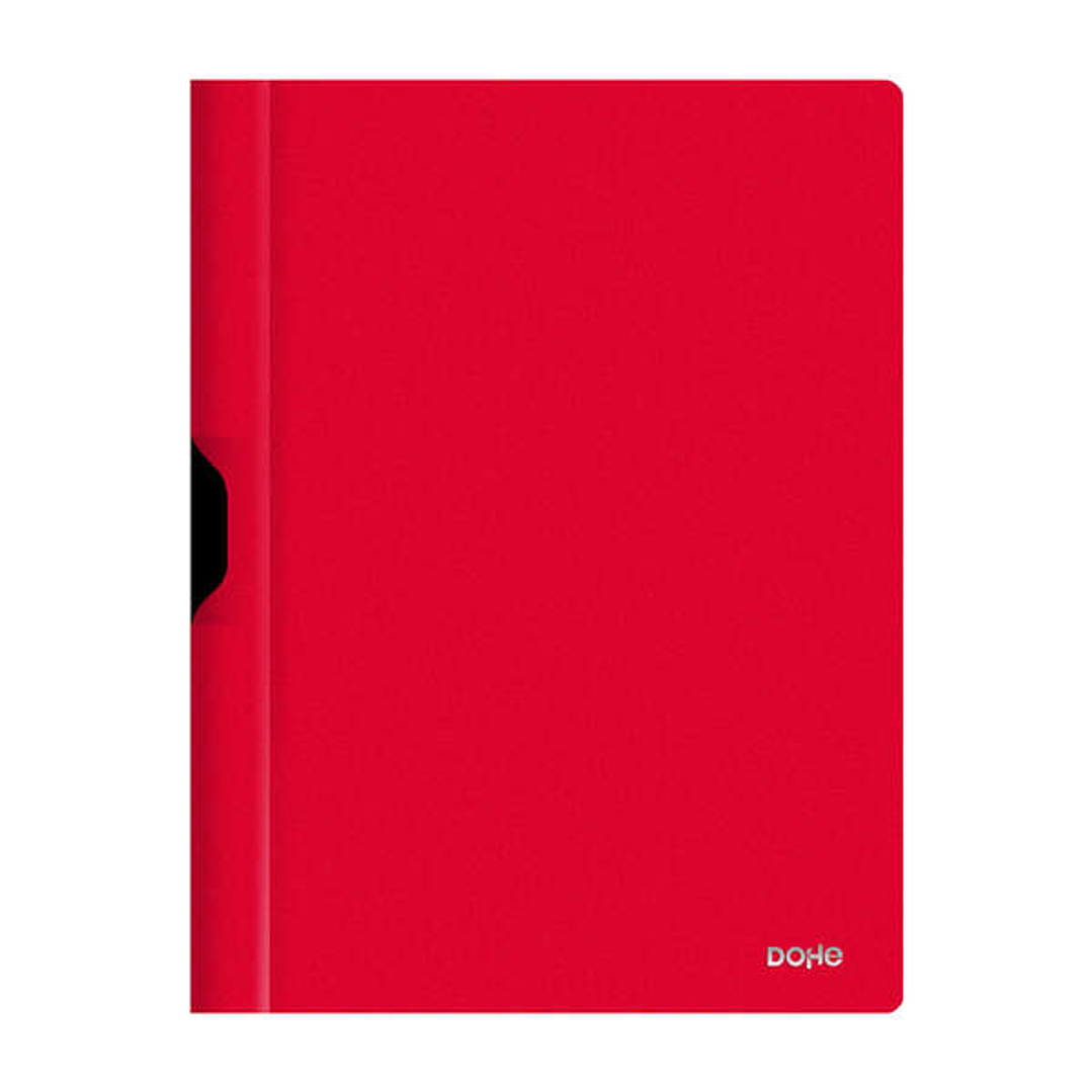 Dohe Dossier con Clip Metalico - Tamaño A4 - Fabricado en Polipropileno Opaco de 350 Micras - Color Rojo 1