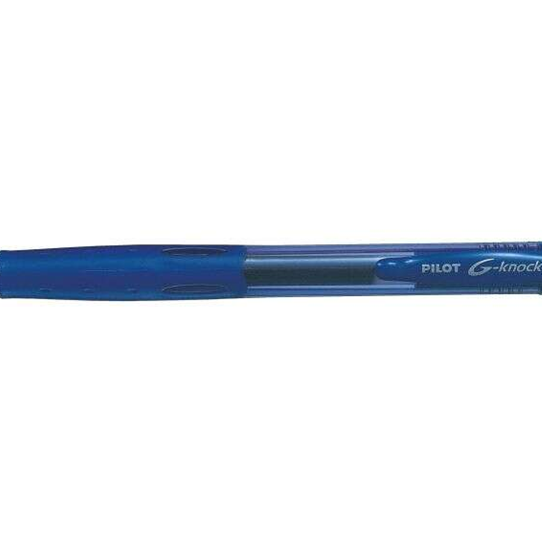 Pilot Boligrafo de Gel G-Knock - Recargable - Fabricado con Plastico Reciclado - Punta de Bola 0.7mm - Trazo 0.32mm - Color Azul 1