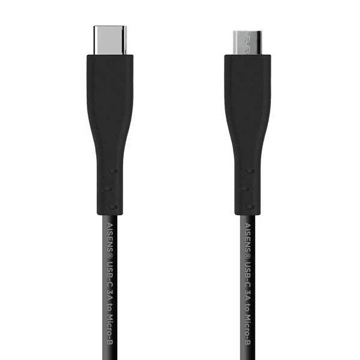 Aisens Cable USB 2.0 3A - Tipo USB-C/M-Micro B/M - 1.0m - Color Negro 1