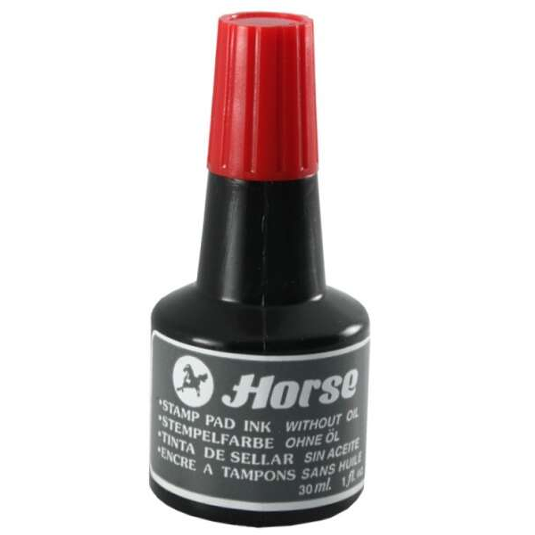 Horse Bote de Tinta para Tampon 30ml - Sin Aceite - Color Rojo 1