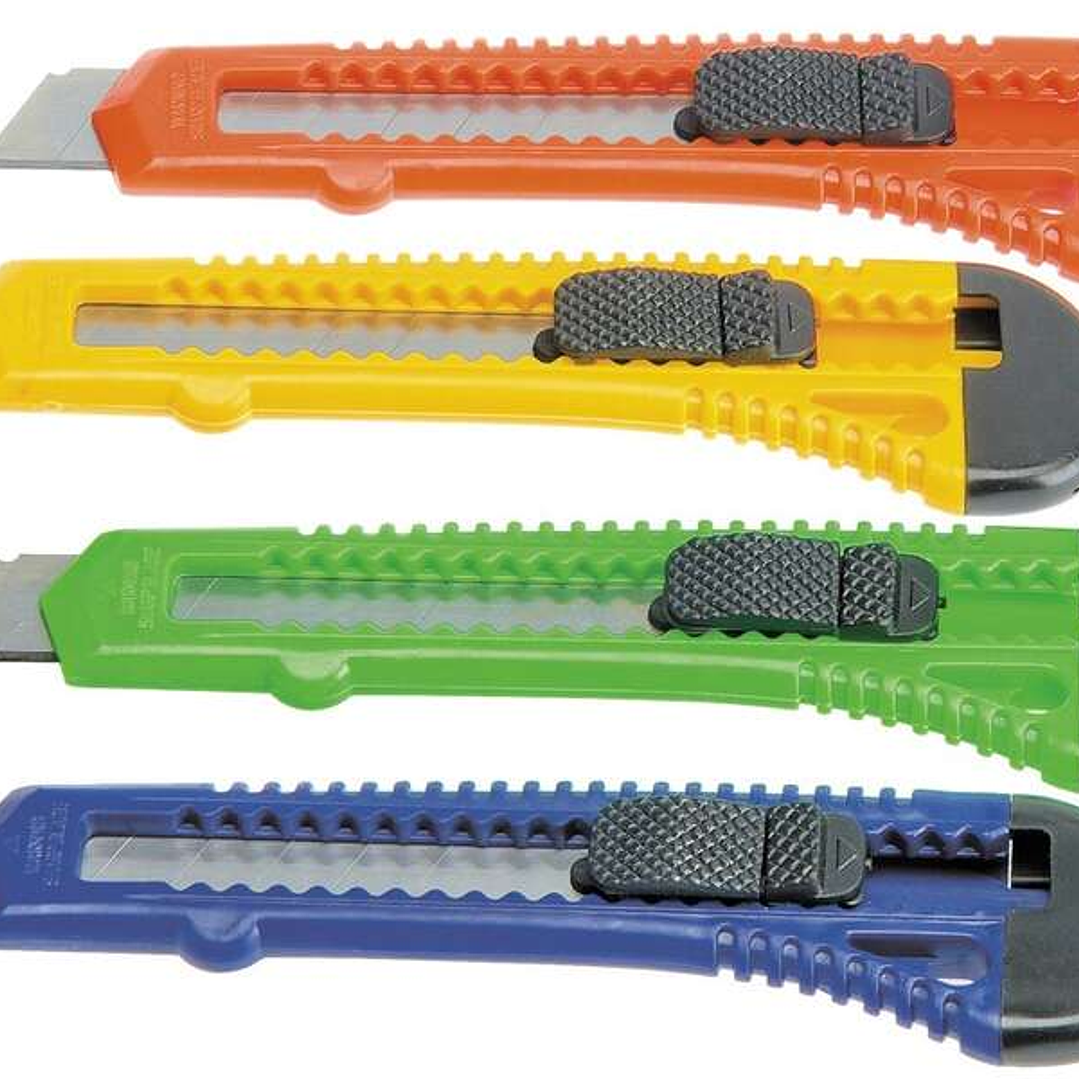 Bismark Cutter Grande Retractil - Medidas 17x8x15cm - Empuñadura de Plastico - Bloqueo de Seguridad - Colores Surtidos 1