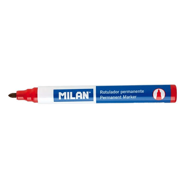 Milan Rotulador Permanente - Punta Redonda 4mm - Tinta a Base de Alcohol - Color Rojo 1