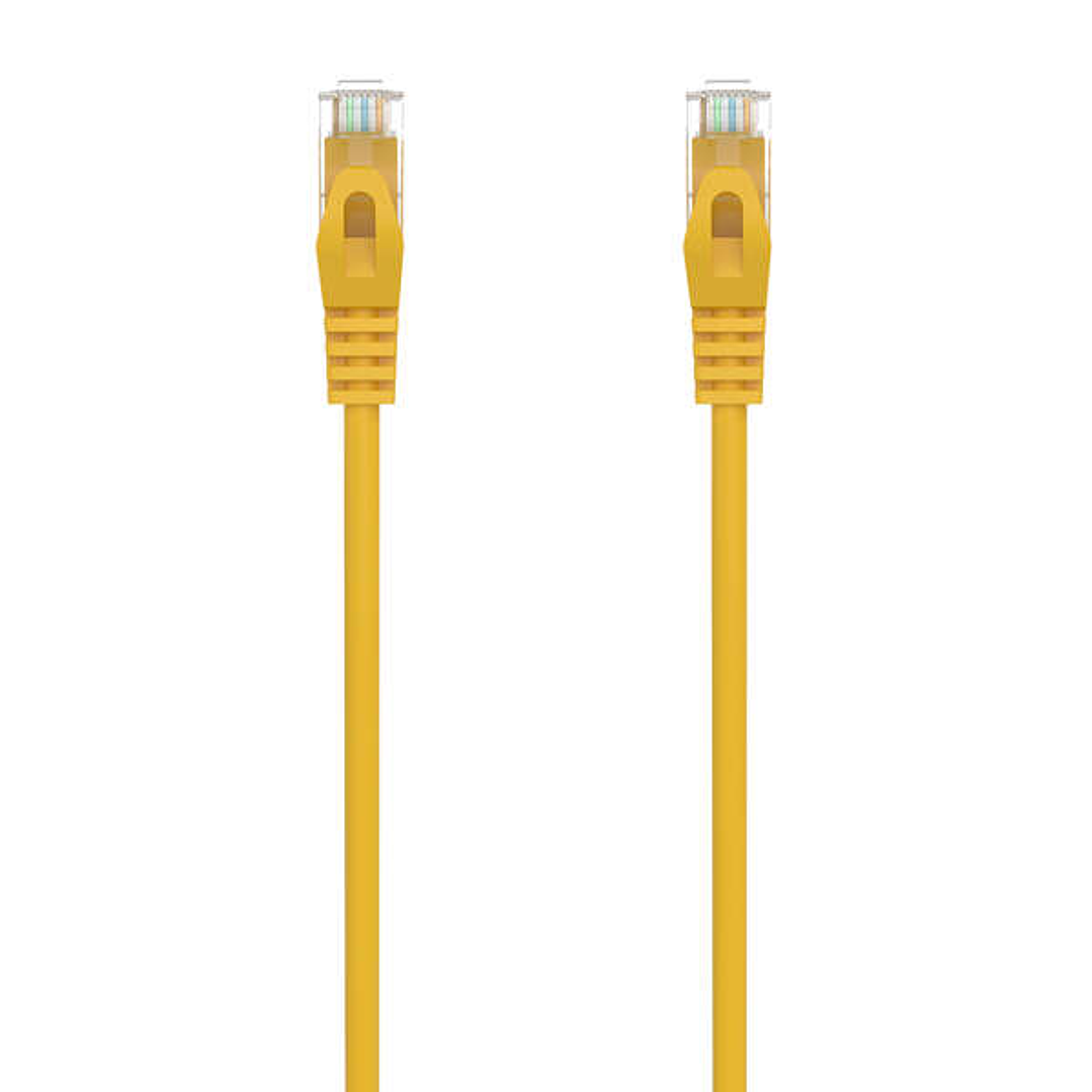 Aisens Cable de Red Latiguillo RJ45 LSZH Cat.6A 500 MHZ UTP AWG24 - 0.3m - Libre de Halogenos - 10 Gigabit/s - Color Amarillo 1
