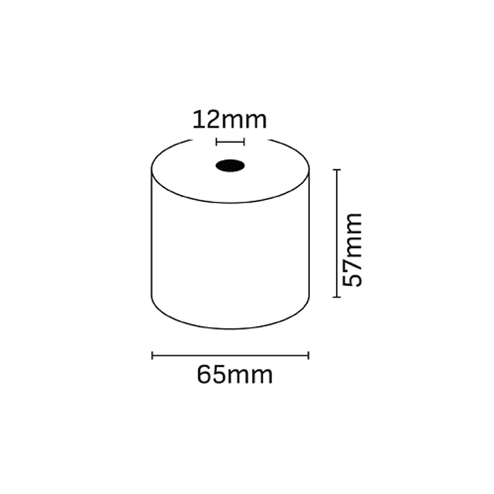 Oqonos Rollo de Papel Termico 57x65x12mm, Libre de BPA, FSC 1