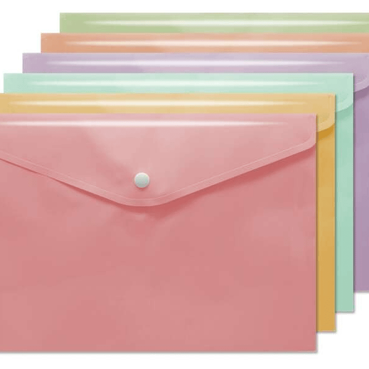 Bismark Sobre Portadocumentos A4 - Cierre de Broche - Fabricado en Polipropileno - Colores Pastel Surtidos 1