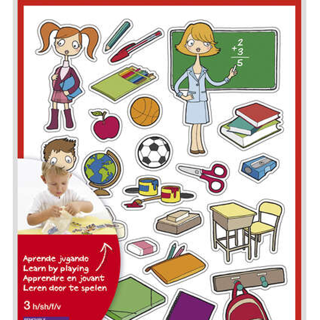 Apli Bolsa de Gomets Tematicos la Escuela - 78 Gomets en 3 Hojas - Adhesivo Removible - Ilustraciones Educativas - Adhesivo Base Agua - Libre de Disol 1