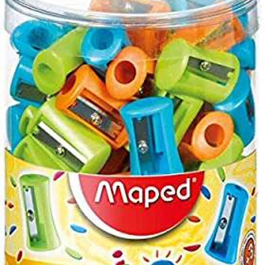 Maped Vivo Sacapuntas de Plastico con 1 Orificio - Cuchilla de Acero Afilada y Resistente - Colores Surtidos 1