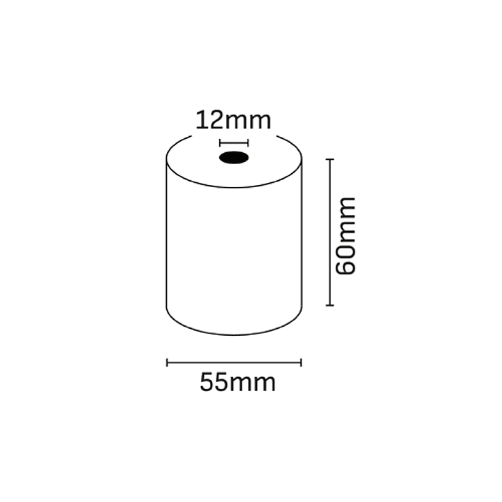 Oqonos Rollo de Papel Termico 60x55x12mm, Libre de BPA, FSC 1