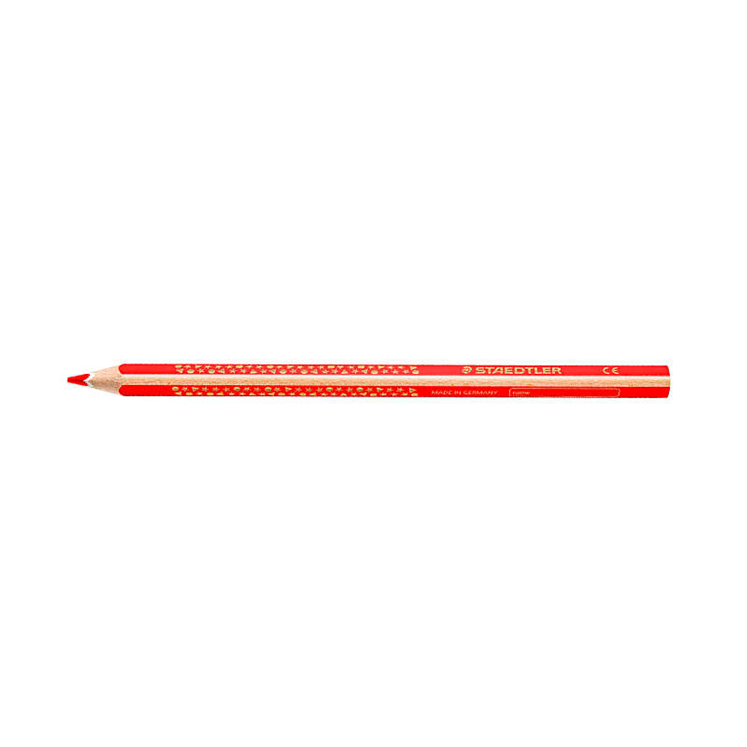 Staedtler Jumbo Noris 128 Lapiz Triangular de Color - Mina de 4mm - Resistencia a la Rotura - Diseño Ergonomico - Color Rojo 1