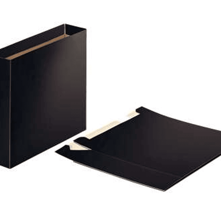 Esselte Cajetin de Carton para Archivadores - Tamaño A4 - Lomo 75mm - Capacidad 500 Hojas - Color Negro 1