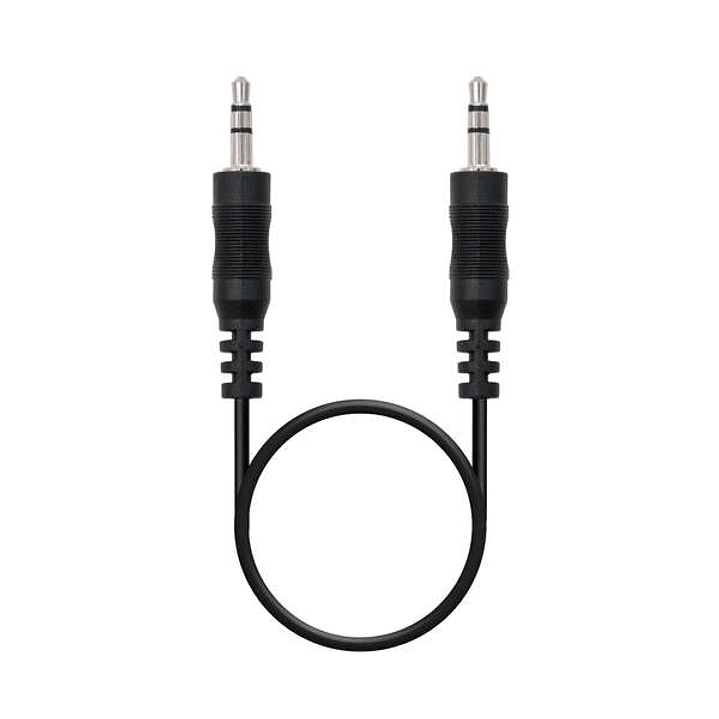 Nanocable Cable Audio Estereo Jack 3.5mm Macho a Jack 3.5mm Macho 0.30m - Color Negro 1