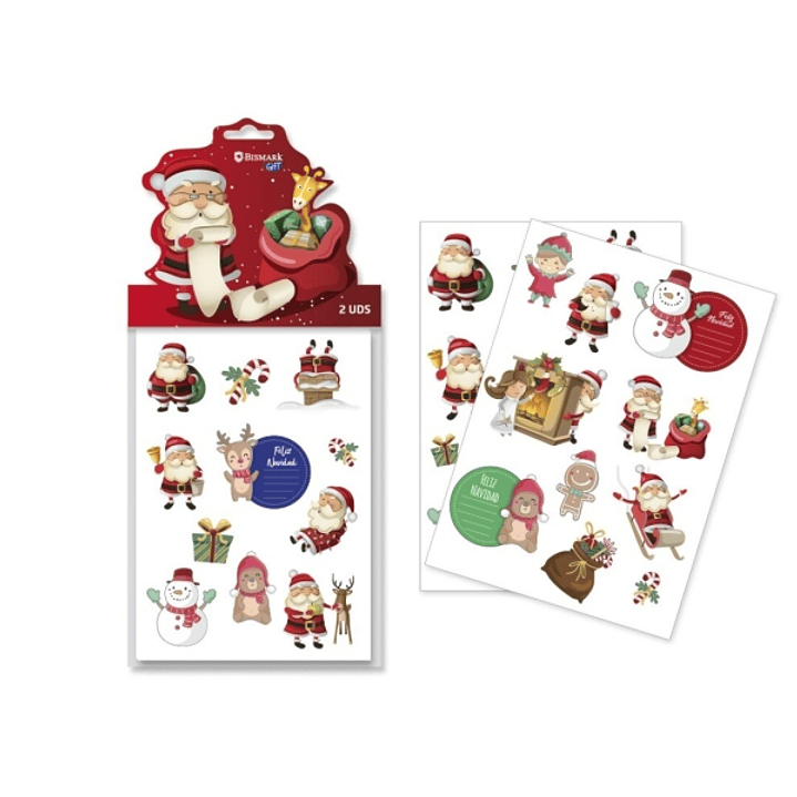 Bismark Pack con 2 Hojas de Pegatinas Papa Noel 1