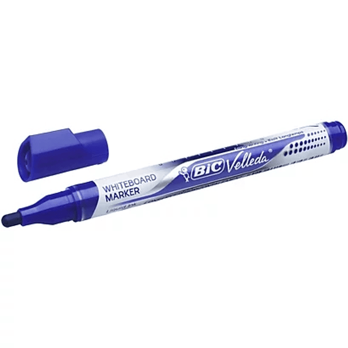 Bic Velleda Liquid Ink Marcador para Pizarra - Punta Media - Trazo 2.3mm - Tinta Liquida con Base de Alcohol - Color Azul 1