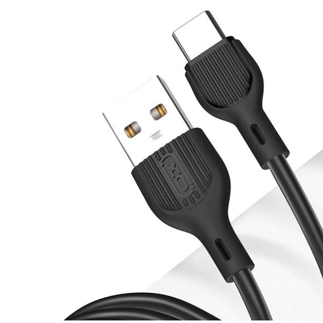 XO NB200TC1 Cable USB-A Macho a USB-C - Carga y Transmision de Datos Alta Velocidad - 2.1A - 1m - Color Negro 1