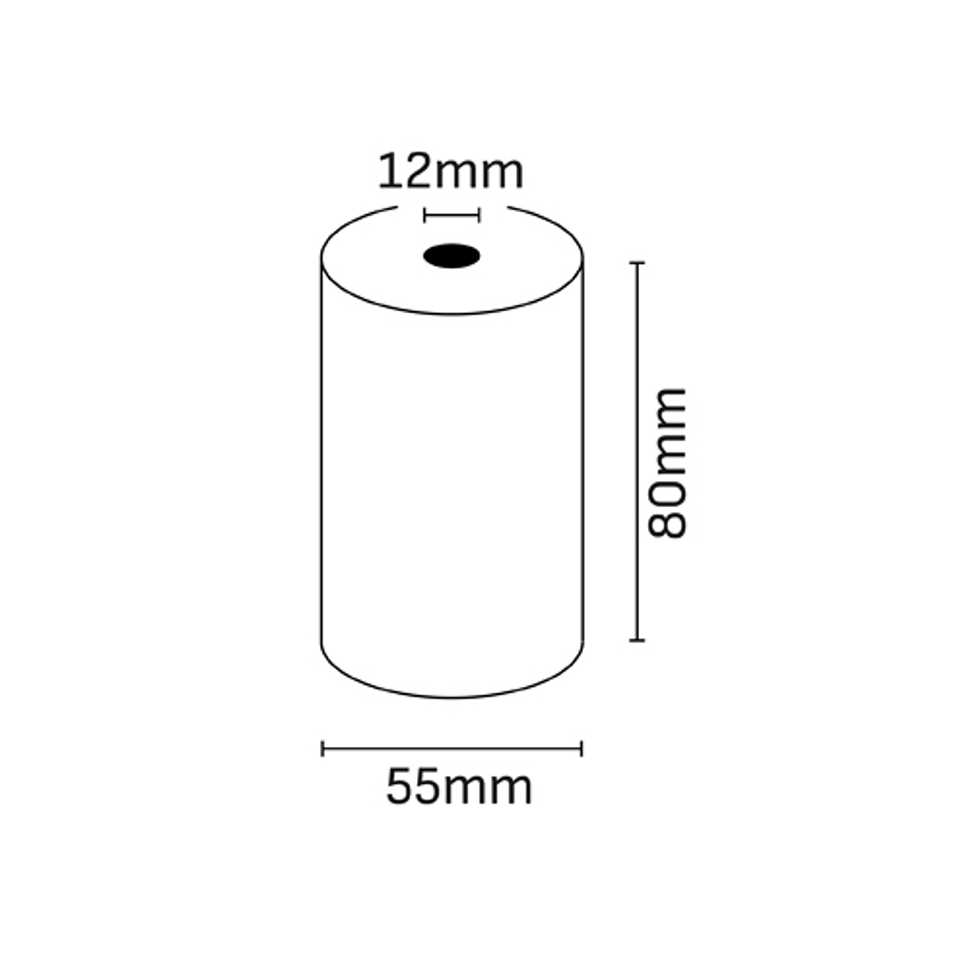 Oqonos Rollo de Papel Termico 80x55x12mm, Libre de BPA, FSC 1