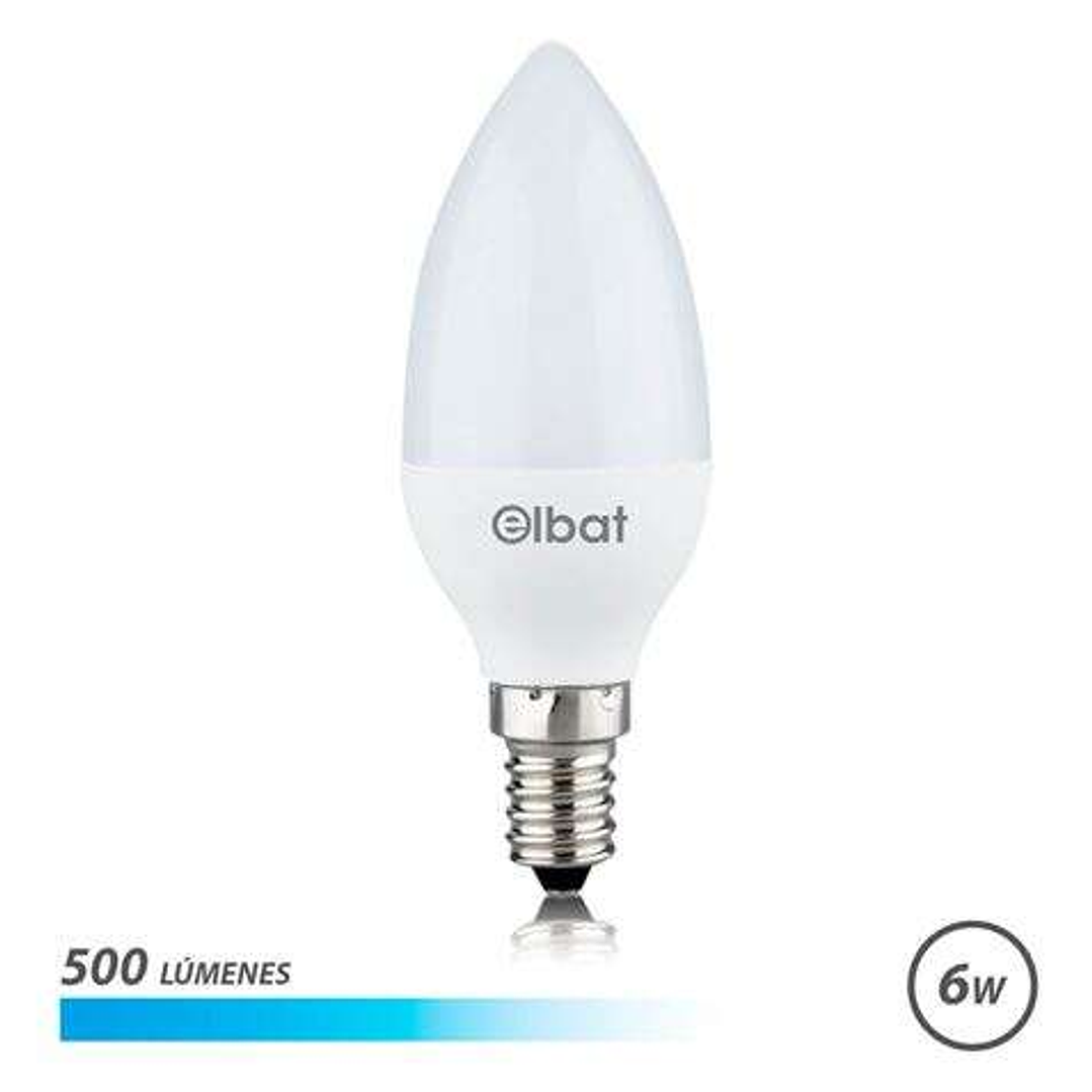 Elbat Bombilla LED C37 6W 500LM E14 Luz Fria - Ahorro de Energia - Larga Vida Util - Facil Instalacion - Color Blanco 1