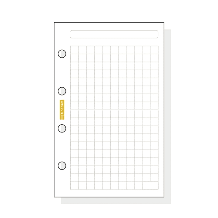 Finocam C140 Recambio para Agendas Classic - Cuadriculado - Formato 601 - 56x89x5mm - Color Blanco 1