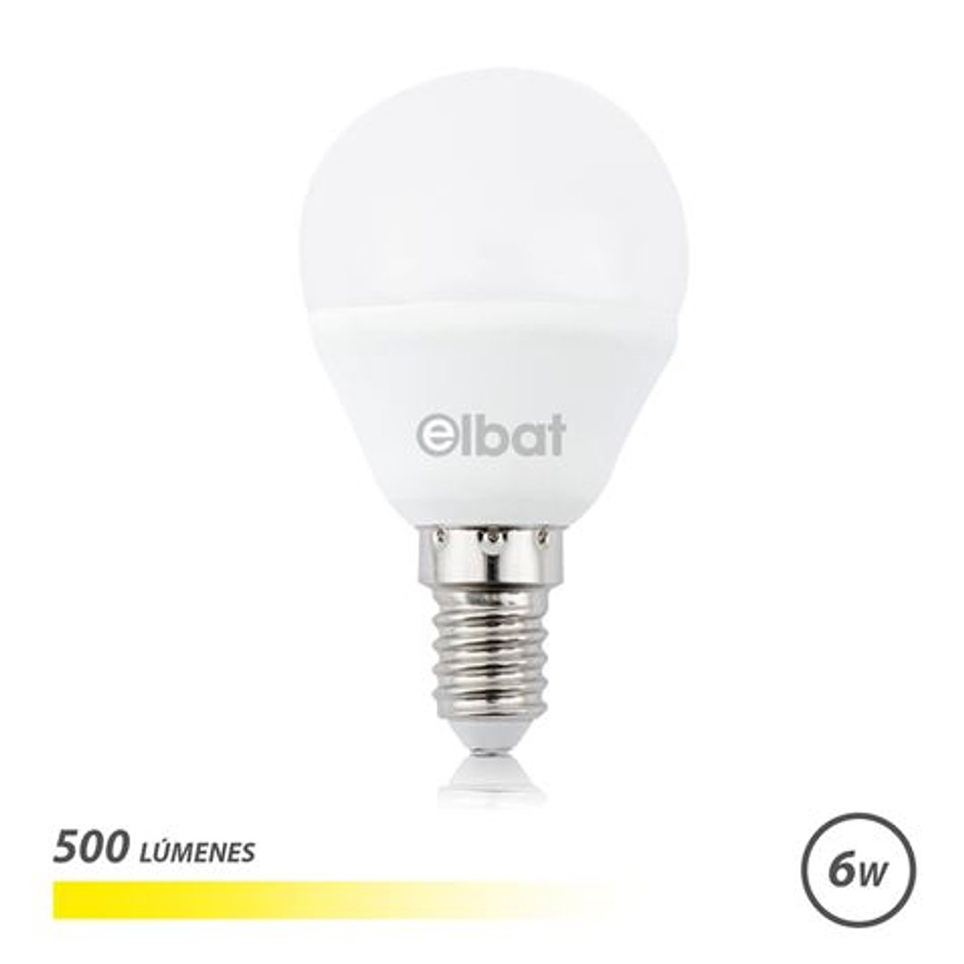 Elbat Bombilla LED G45 6W 500LM E14 Luz Calida - 3000K - Color Blanco 1