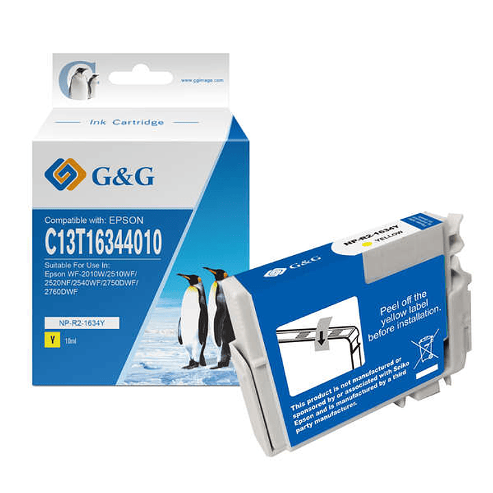 G&G Epson T1634/T1624 (16XL) Amarillo Cartucho de Tinta Generico - Reemplaza C13T16344012/C13T16244012 1