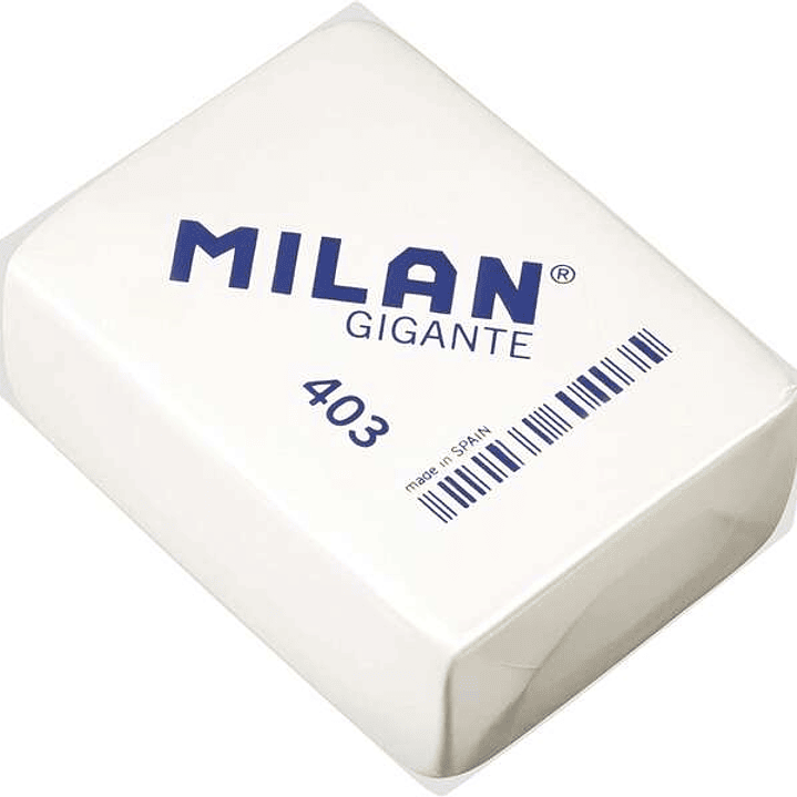 Milan 403 Goma de Borrar Gigante - Miga de Pan - Suave Caucho Sintetico - Color Blanco 1
