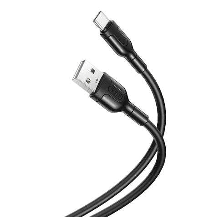 XO Cable de Carga y Transmision de Datos Tipo C - Longitud 1m - Silicona Suave y Duradera - Alta Velocidad 5V, 2.1A - Conector Tipo C (Negro) 1