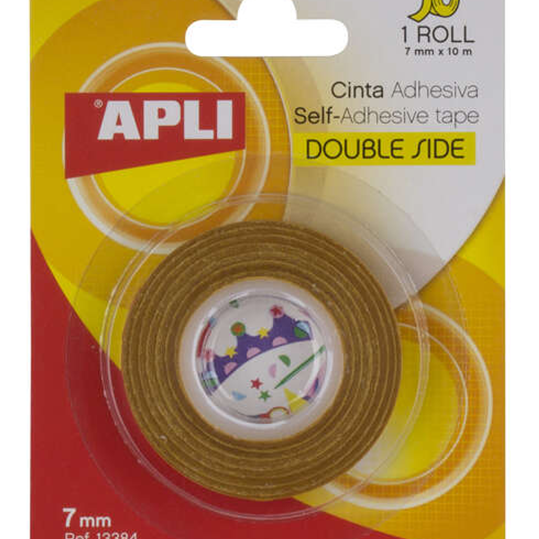 Apli Cinta Adhesiva Doble Cara 7mm x 10m - Facil de Cortar y Aplicar - Adhesion Fuerte y Duradera - Transparente Transparente 1