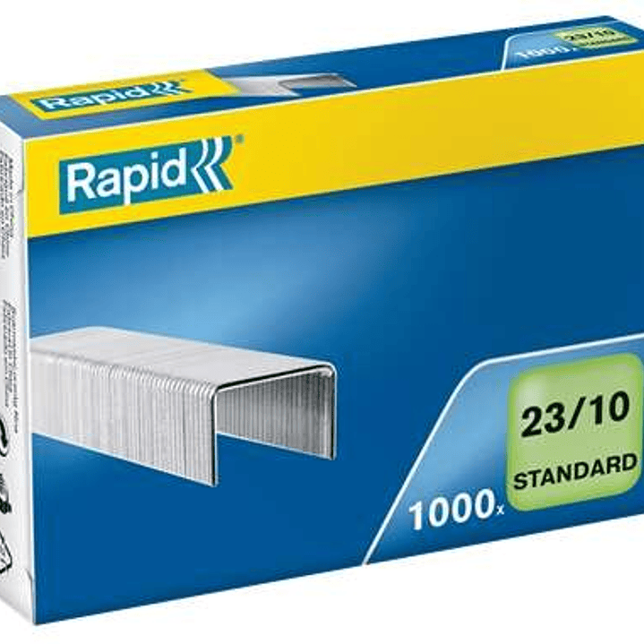Rapid Caja de 1000 Grapas 23/10 - De 40 a 70 Hojas - Alambre Galvanizado - Patilla de 10mm 1