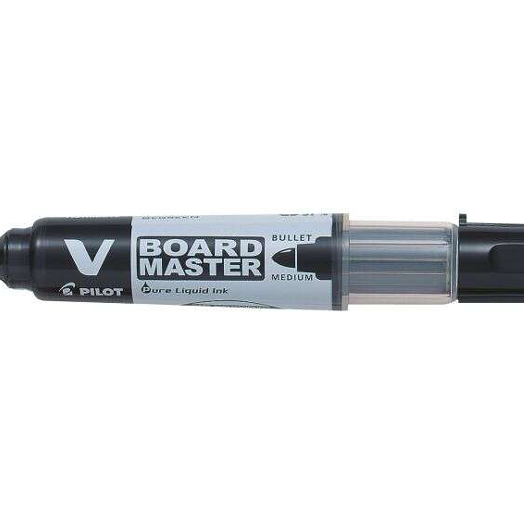 Pilot V-Board Master Begreen Rotulador para Pizarra Blanca - Punta Redonda 6mm - Trazo 2.3mm - 91% Plastico Reciclado - Recargable - Color Negro 1